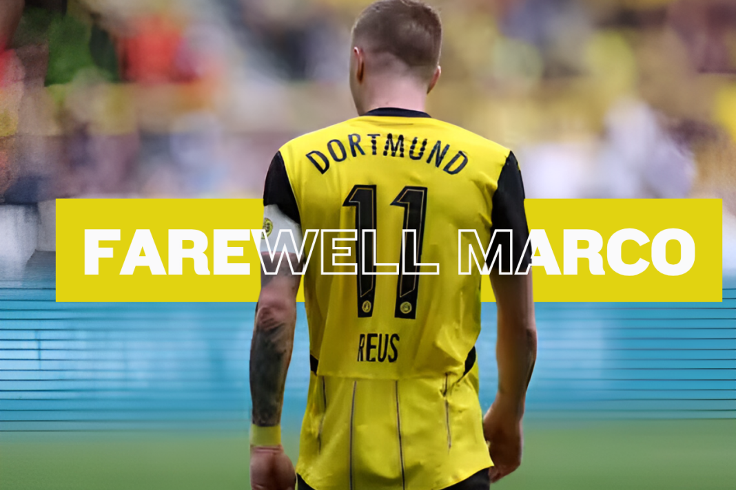 Marco Reus from behind showing the back of his shirt