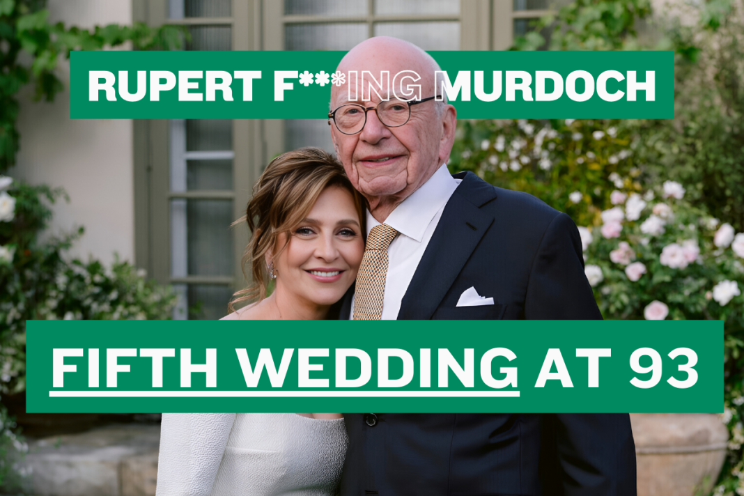 Rupert Murdoch and his wife at their 5th wedding