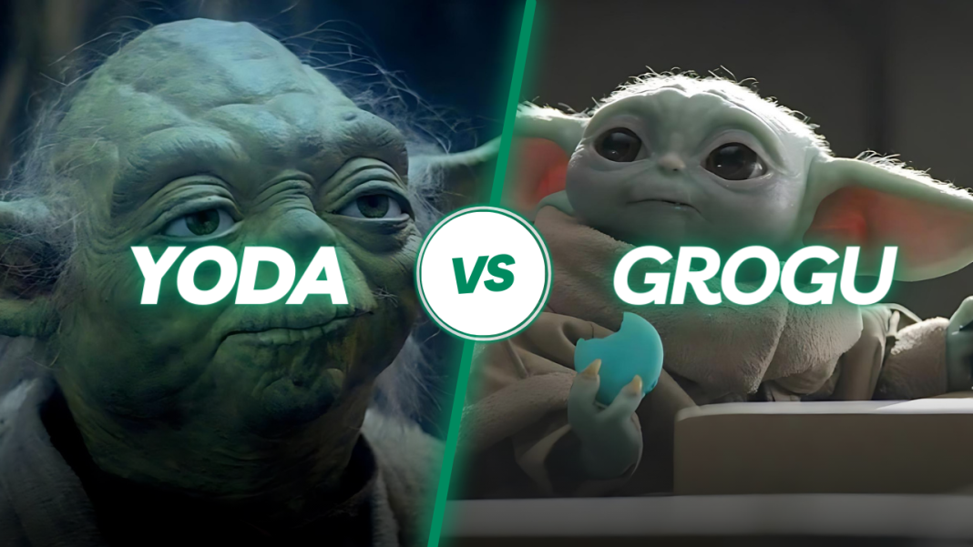 Yoda vs Grogu side-by-side